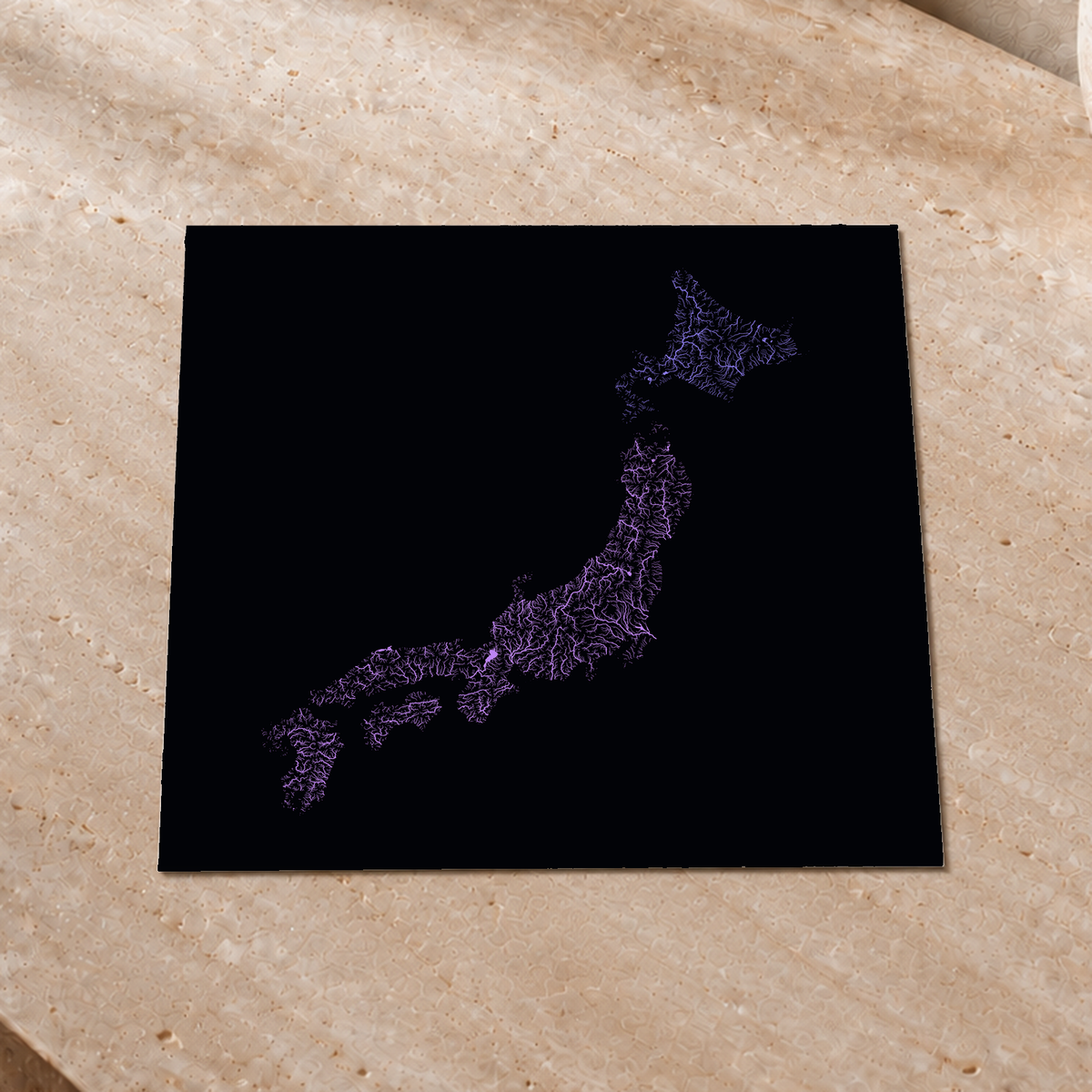 Beautiful Rivers — Japão — Neon por território, Impressão fine art · 30 × 30 cm, Sem margem