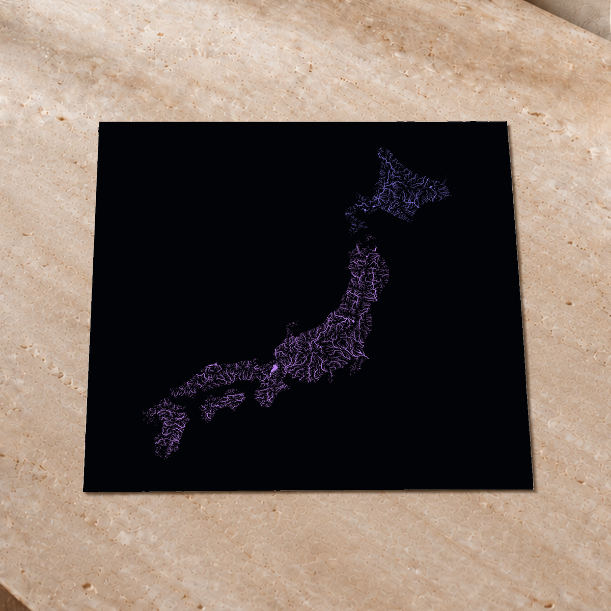 Beautiful Rivers — Japão — Neon por território, Impressão fine art · 50 × 50 cm, Sem margem