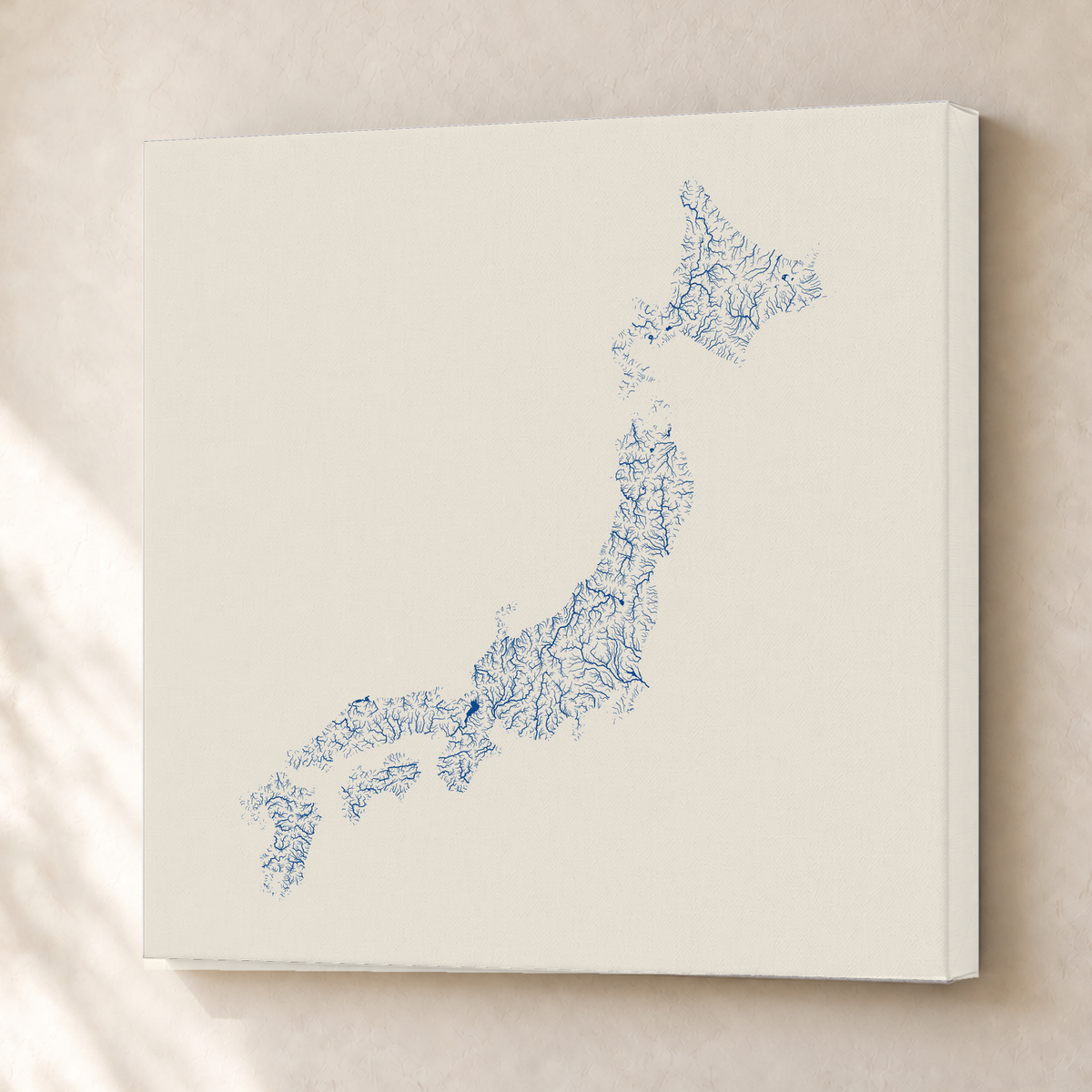 Beautiful Rivers — Japão — Risografia, Canvas · 76 × 76 cm, Sem margem