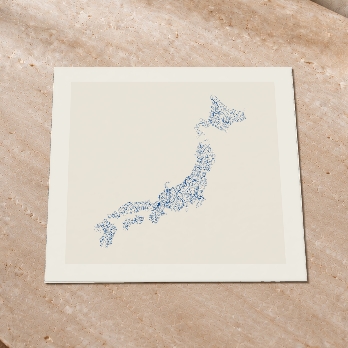 Beautiful Rivers — Japão — Risografia, Impressão fine art · 76 × 76 cm, Margem branca