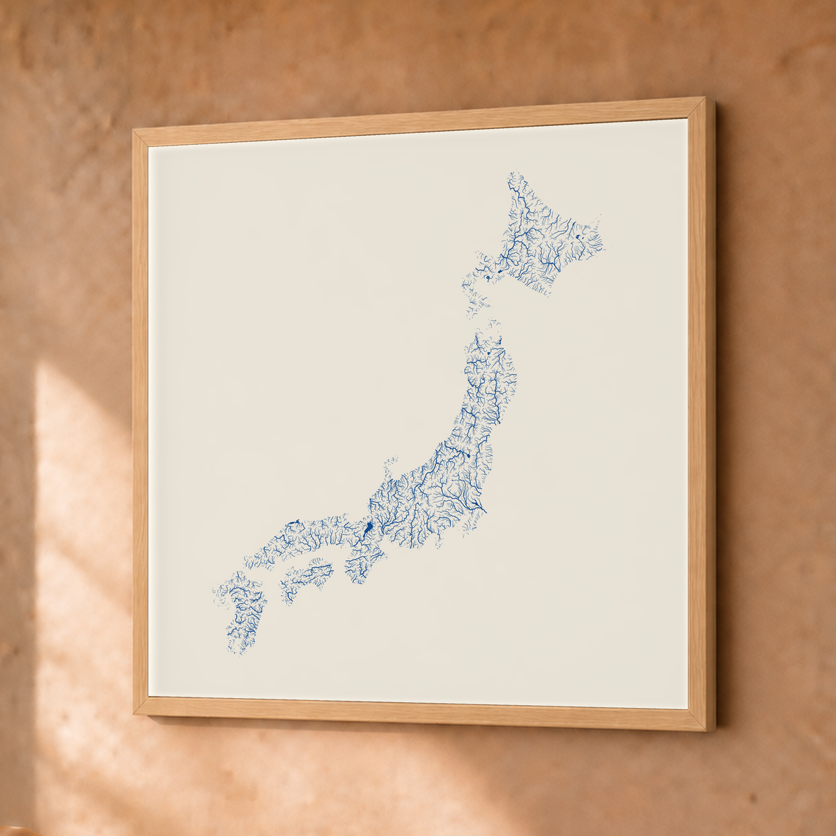 Beautiful Rivers — Japão — Risografia, Fine art emoldurado · 30 × 30 cm, Natural · Sem margem