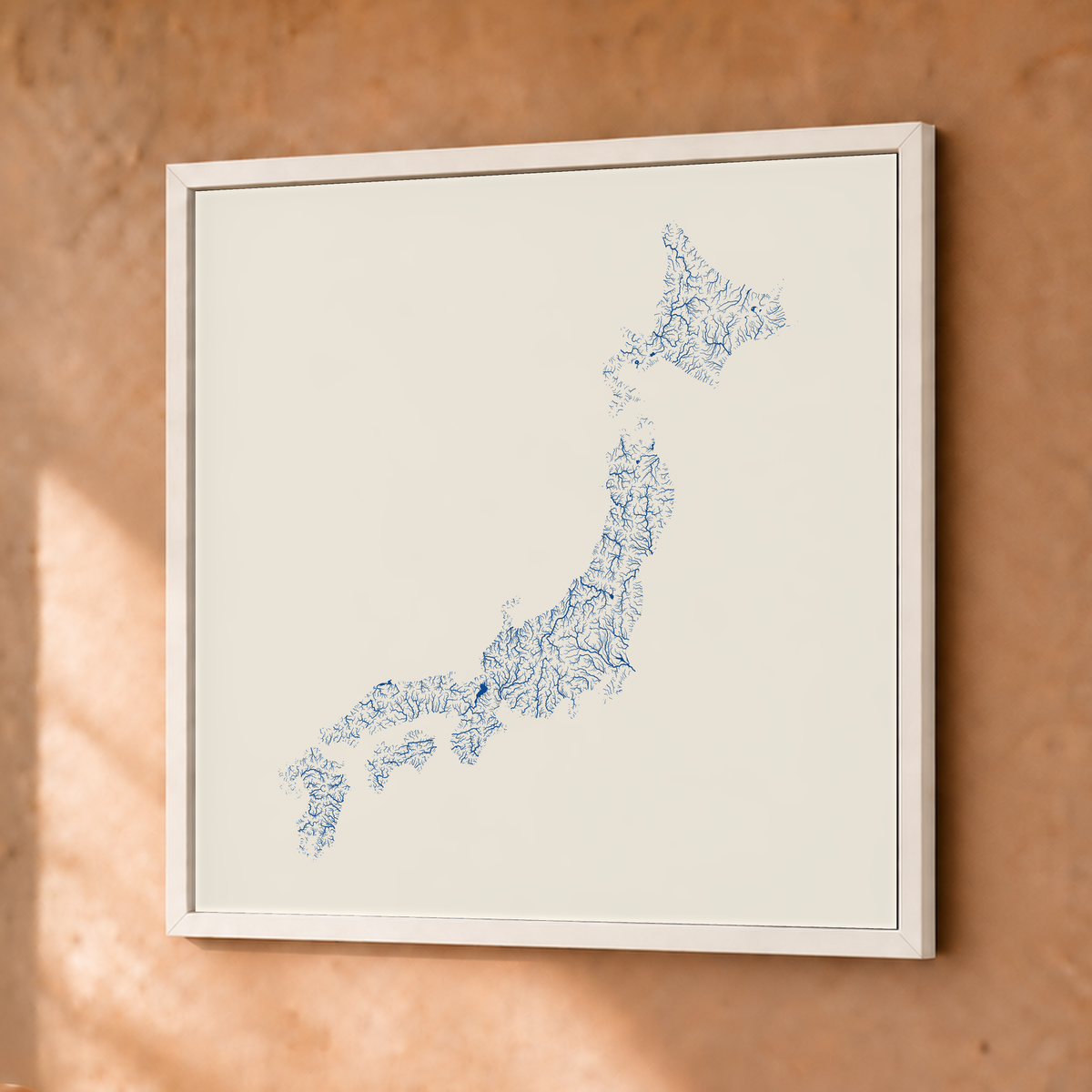 Beautiful Rivers — Japão — Risografia, Fine art emoldurado · 30 × 30 cm, Branco · Sem margem