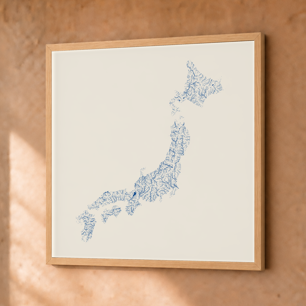 Beautiful Rivers — Japão — Risografia, Fine art emoldurado · 50 × 50 cm, Natural · Sem margem