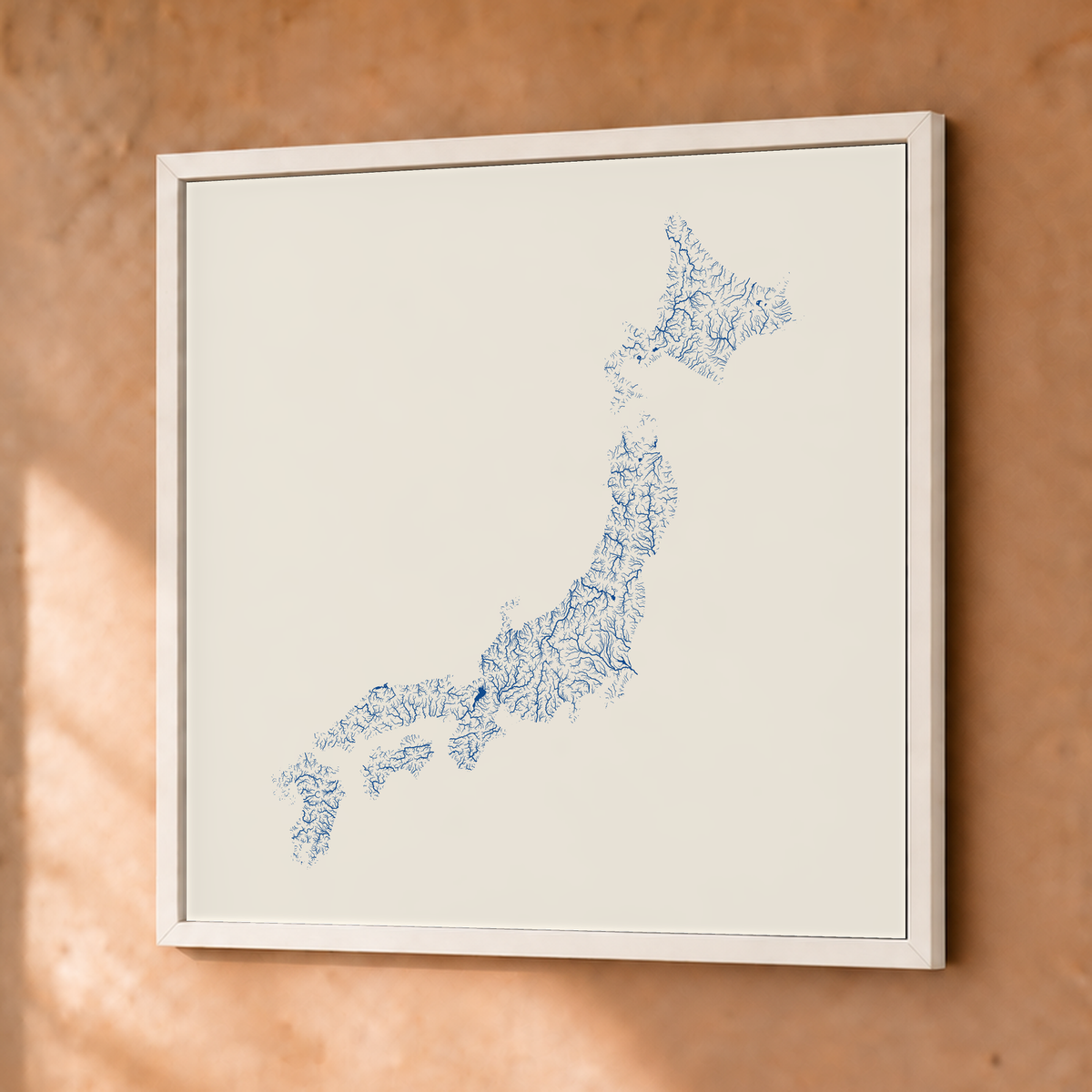 Beautiful Rivers — Japão — Risografia, Fine art emoldurado · 50 × 50 cm, Branco · Sem margem