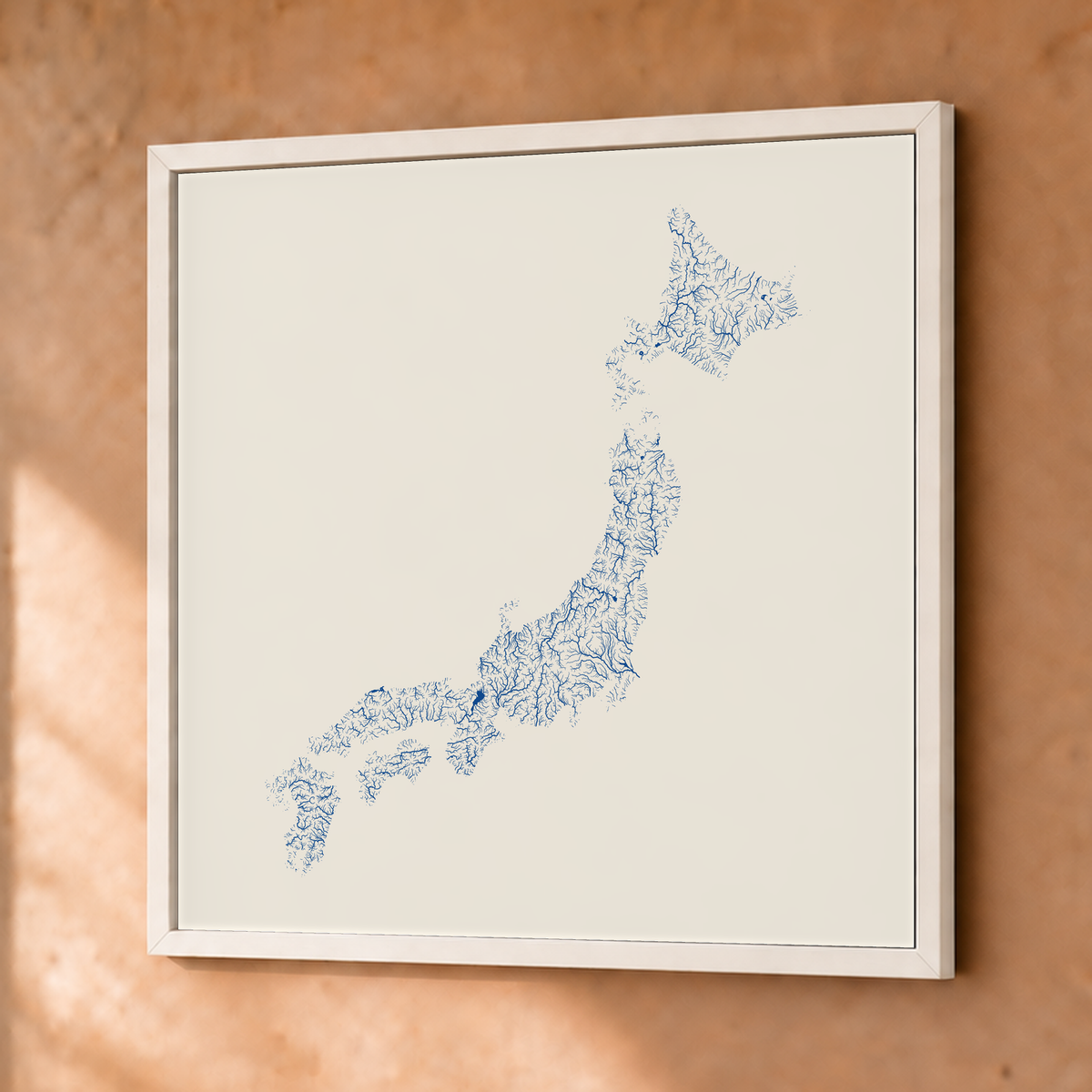 Beautiful Rivers — Japão — Risografia, Fine art emoldurado · 76 × 76 cm, Branco · Sem margem