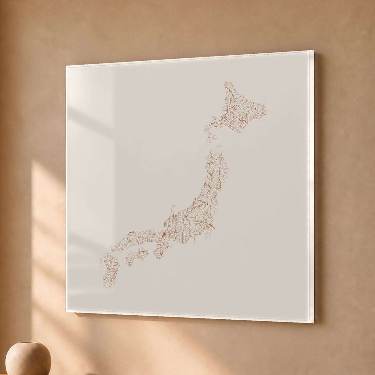 Beautiful Rivers — Japão — Terracota e areia, Acrílico · 30 × 30 cm, Sem margem