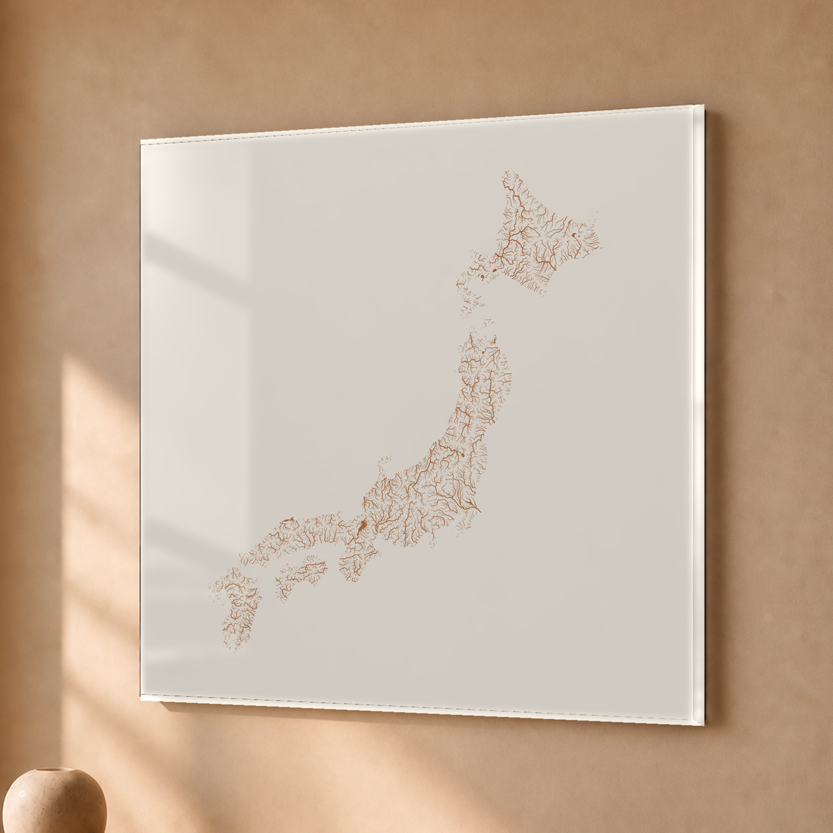 Beautiful Rivers — Japão — Terracota e areia, Acrílico · 50 × 50 cm, Sem margem