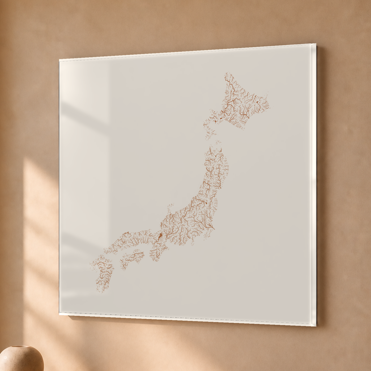 Beautiful Rivers — Japão — Terracota e areia, Acrílico · 76 × 76 cm, Sem margem