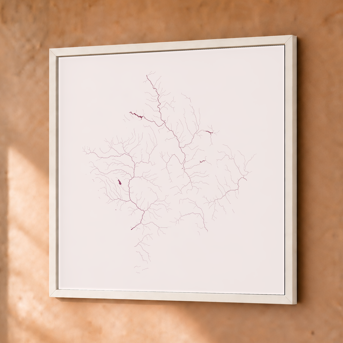 Beautiful Rivers — Kosovo — Ameixa e rosé, Fine art emoldurado · 50 × 50 cm, Branco · Sem margem