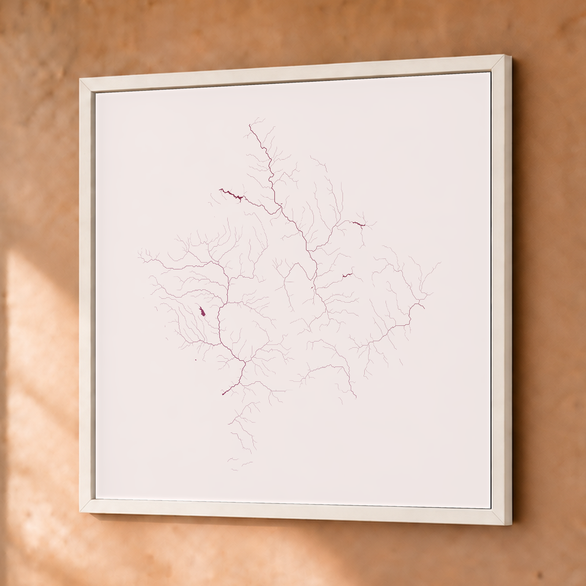 Beautiful Rivers — Kosovo — Ameixa e rosé, Fine art emoldurado · 76 × 76 cm, Branco · Sem margem
