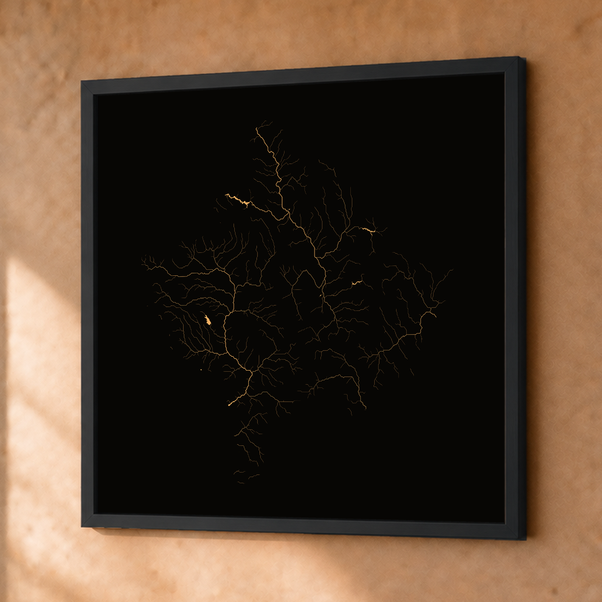 Beautiful Rivers — Kosovo — Cobre, Fine art emoldurado · 76 × 76 cm, Preto · Sem margem