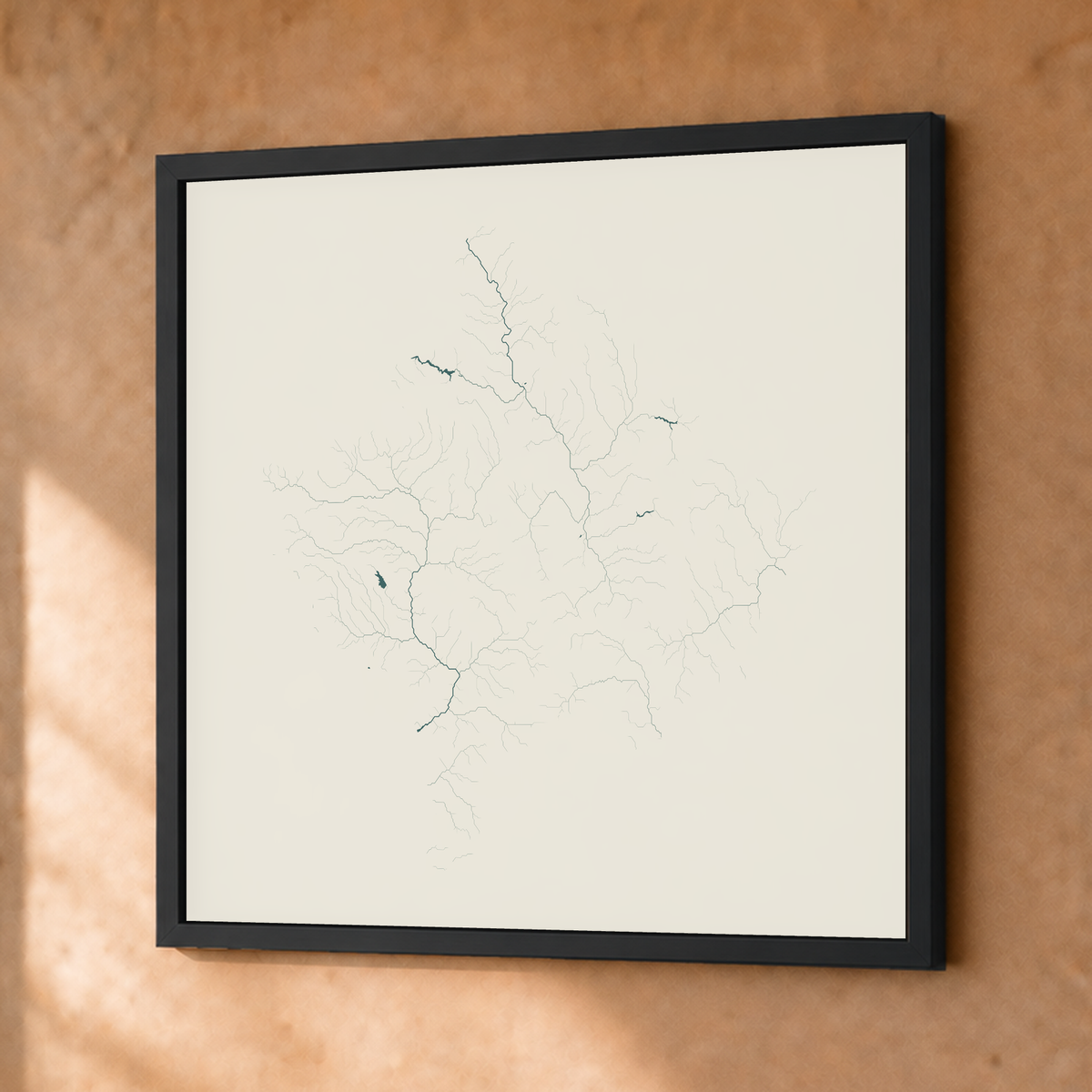 Beautiful Rivers — Kosovo — Natural e luminosa, Fine art emoldurado · 50 × 50 cm, Preto · Sem margem