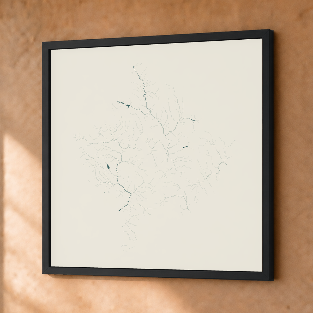 Beautiful Rivers — Kosovo — Natural e luminosa, Fine art emoldurado · 76 × 76 cm, Preto · Sem margem