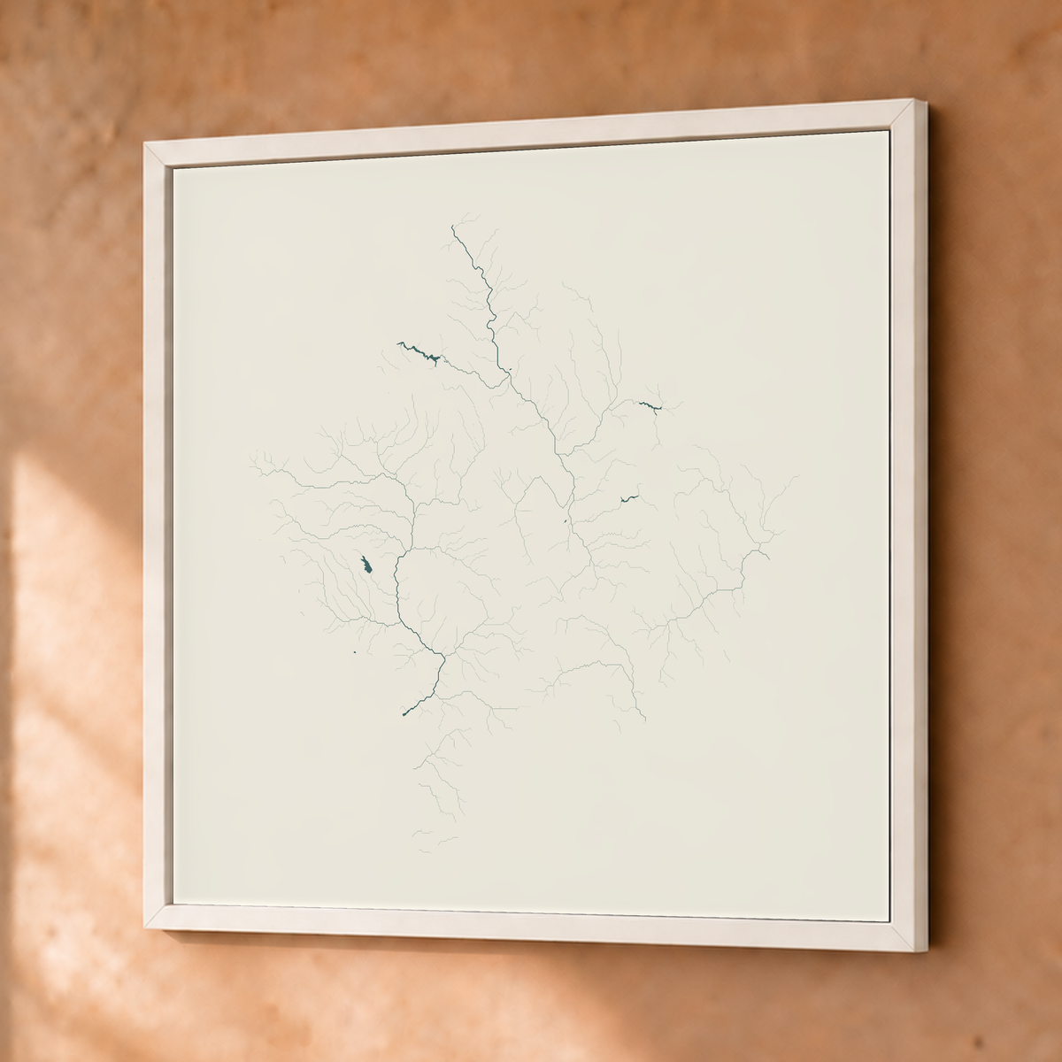 Beautiful Rivers — Kosovo — Natural e luminosa, Fine art emoldurado · 76 × 76 cm, Branco · Sem margem