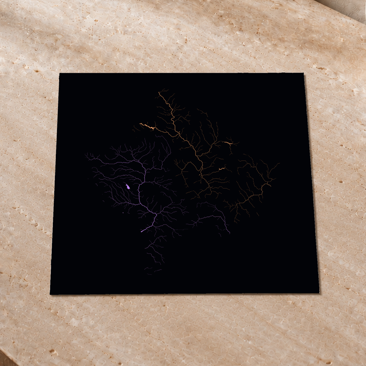Beautiful Rivers — Kosovo — Neon por território, Impressão fine art · 50 × 50 cm, Sem margem
