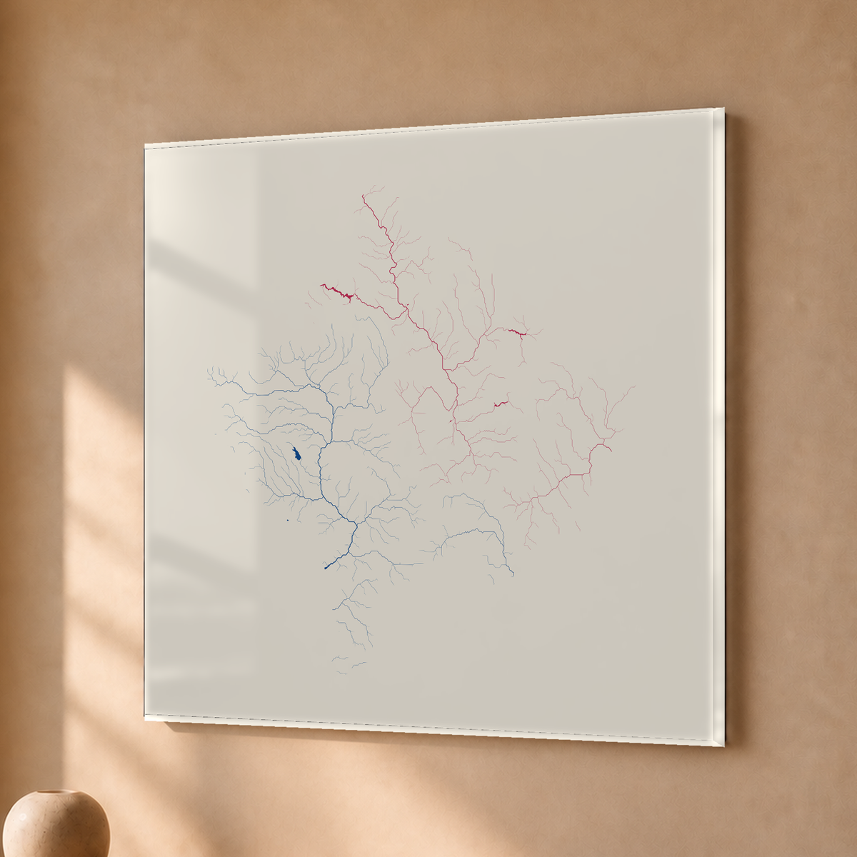Beautiful Rivers — Kosovo — Risografia, Acrílico · 50 × 50 cm, Sem margem
