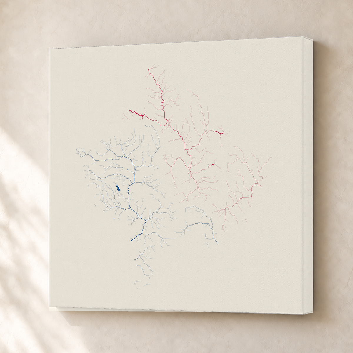 Beautiful Rivers — Kosovo — Risografia, Canvas · 50 × 50 cm, Sem margem