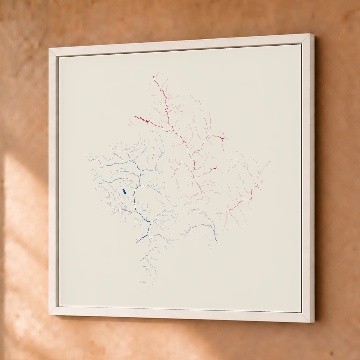 Beautiful Rivers — Kosovo — Risografia, Fine art emoldurado · 76 × 76 cm, Branco · Sem margem