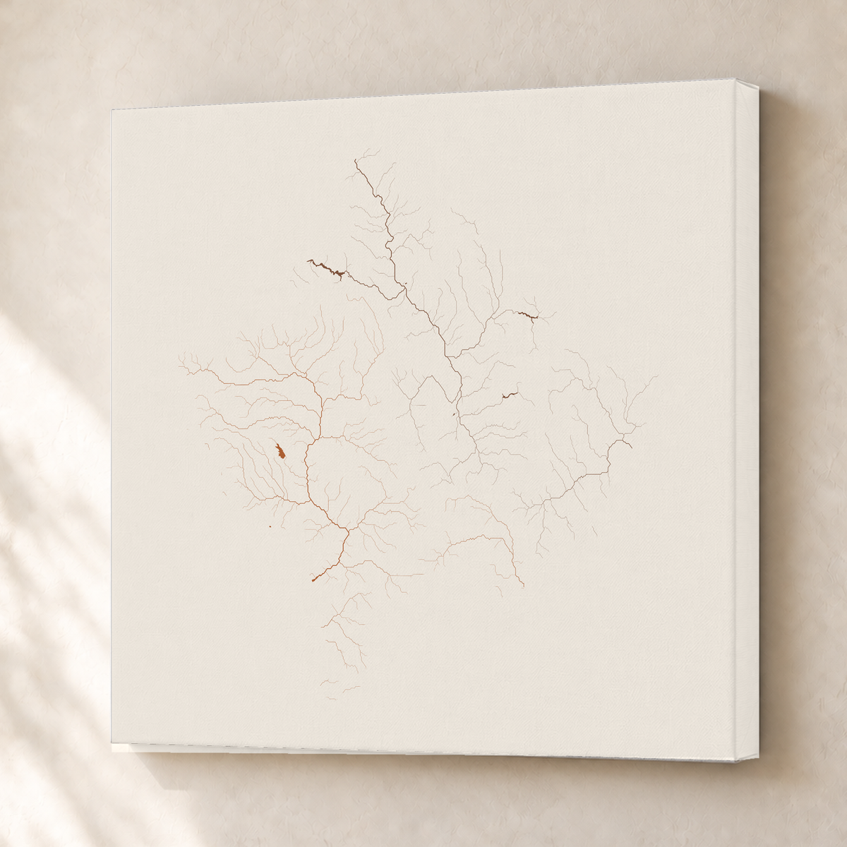 Beautiful Rivers — Kosovo — Terracota e areia, Canvas · 76 × 76 cm, Sem margem