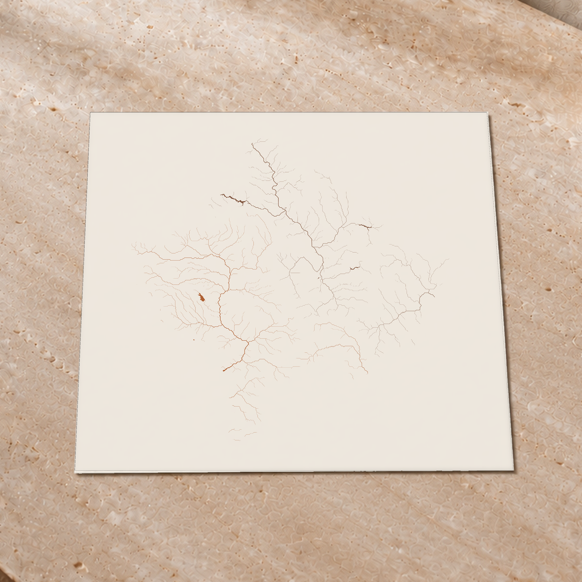Beautiful Rivers — Kosovo — Terracota e areia, Impressão fine art · 76 × 76 cm, Sem margem