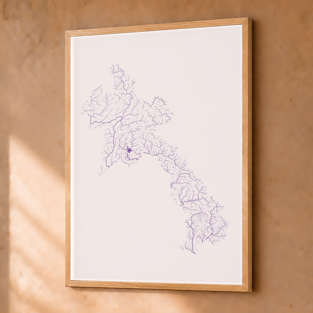Beautiful Rivers — Laos — Ameixa e rosé, Fine art emoldurado · 30 × 40 cm, Natural · Sem margem