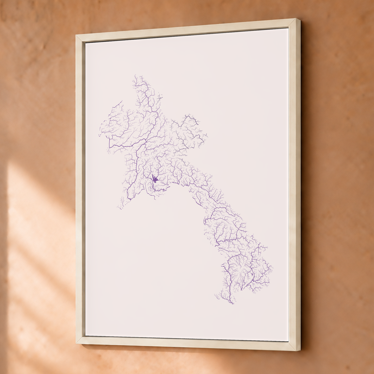 Beautiful Rivers — Laos — Ameixa e rosé, Fine art emoldurado · 30 × 40 cm, Branco · Sem margem