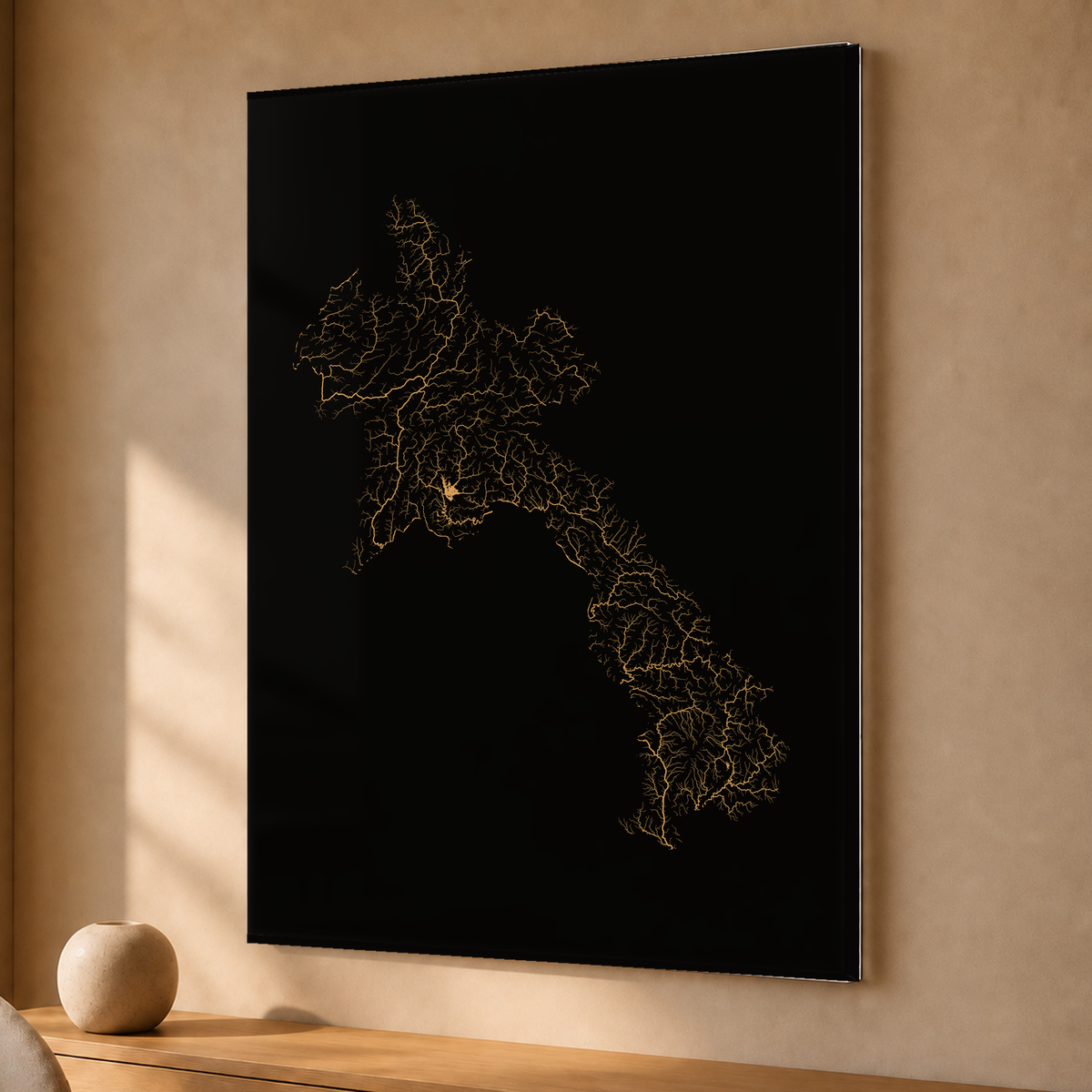 Beautiful Rivers — Laos — Cobre, Acrílico · 30 × 40 cm, Sem margem
