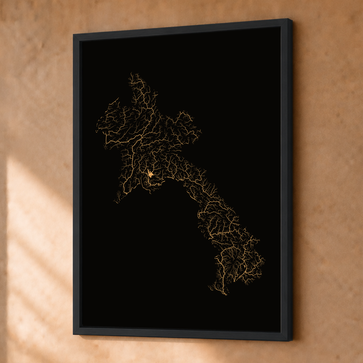 Beautiful Rivers — Laos — Cobre, Fine art emoldurado · 30 × 40 cm, Preto · Sem margem