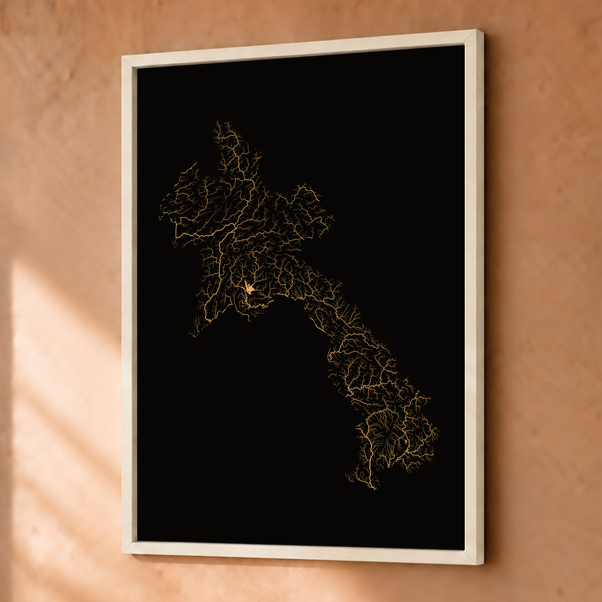 Beautiful Rivers — Laos — Cobre, Fine art emoldurado · 30 × 40 cm, Branco · Sem margem