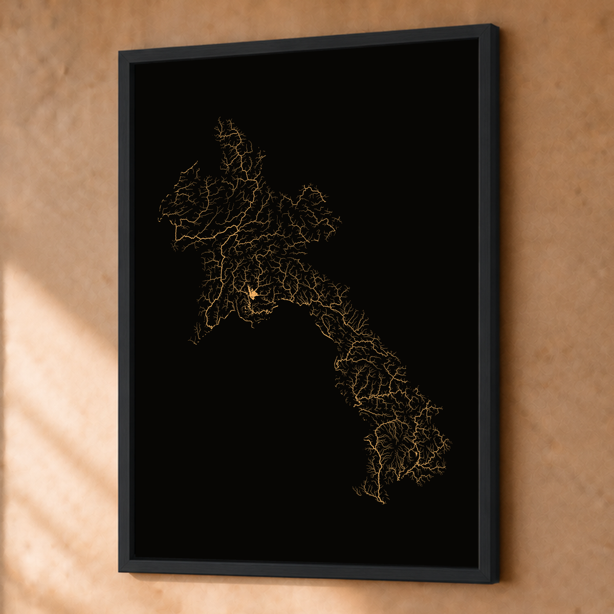 Beautiful Rivers — Laos — Cobre, Fine art emoldurado · 45 × 60 cm, Preto · Sem margem