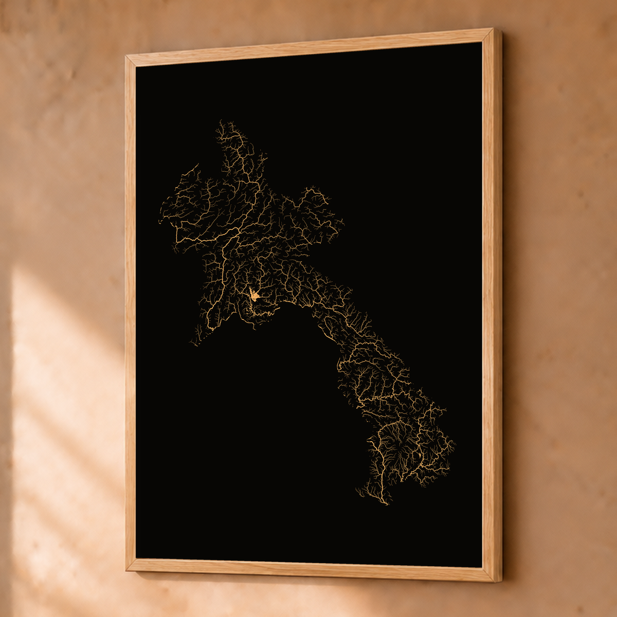 Beautiful Rivers — Laos — Cobre, Fine art emoldurado · 45 × 60 cm, Natural · Sem margem