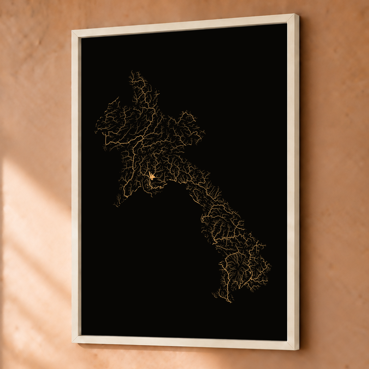 Beautiful Rivers — Laos — Cobre, Fine art emoldurado · 45 × 60 cm, Branco · Sem margem