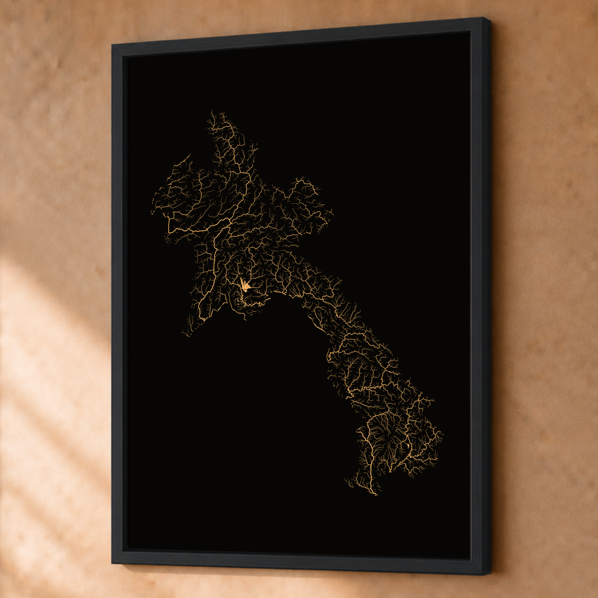 Beautiful Rivers — Laos — Cobre, Fine art emoldurado · 60 × 80 cm, Preto · Sem margem