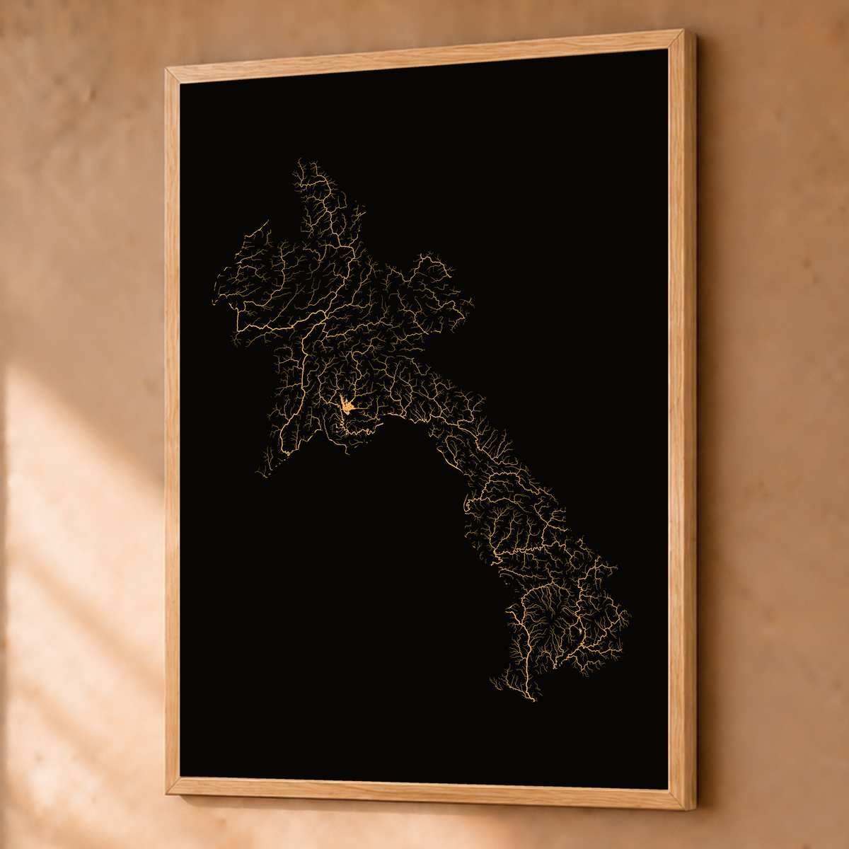 Beautiful Rivers — Laos — Cobre, Fine art emoldurado · 60 × 80 cm, Natural · Sem margem