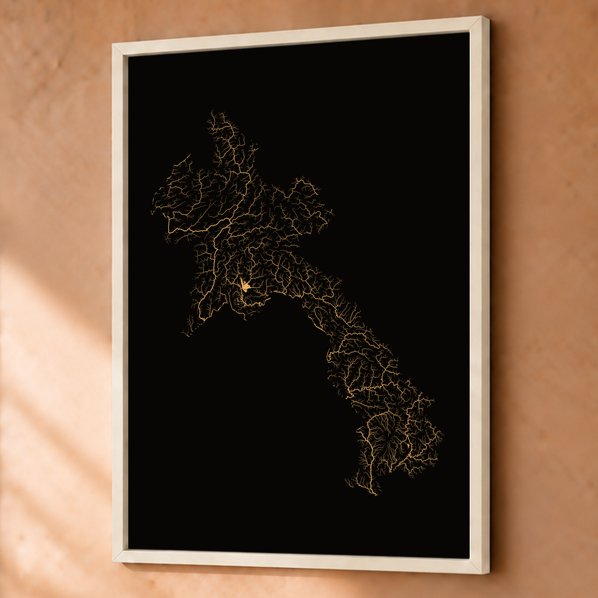Beautiful Rivers — Laos — Cobre, Fine art emoldurado · 60 × 80 cm, Branco · Sem margem