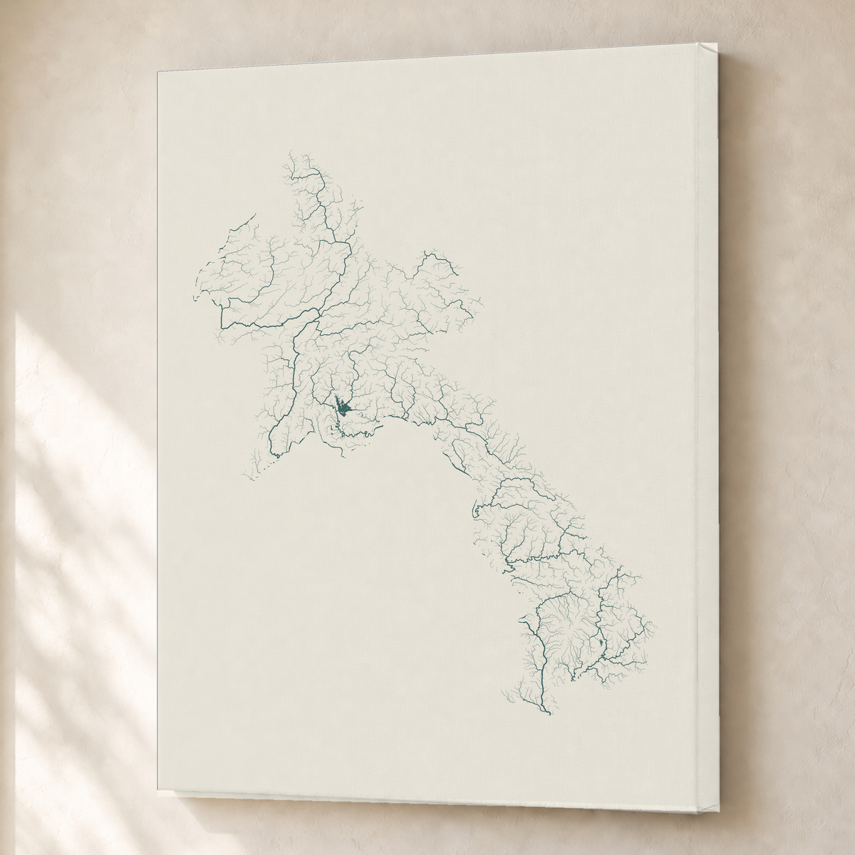 Beautiful Rivers — Laos — Natural e luminosa, Canvas · 45 × 60 cm, Sem margem