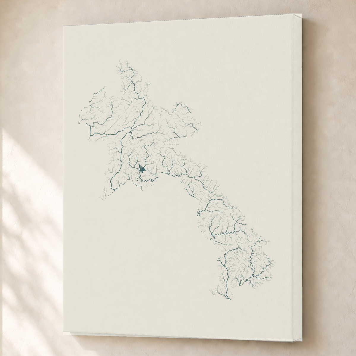 Beautiful Rivers — Laos — Natural e luminosa, Canvas · 60 × 80 cm, Sem margem