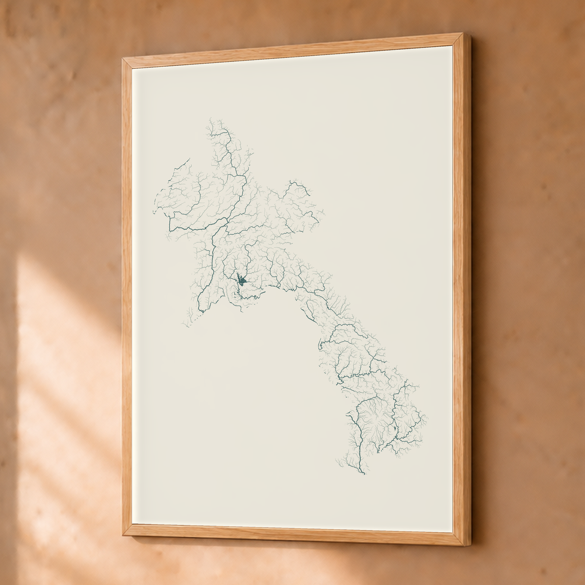 Beautiful Rivers — Laos — Natural e luminosa, Fine art emoldurado · 30 × 40 cm, Natural · Sem margem