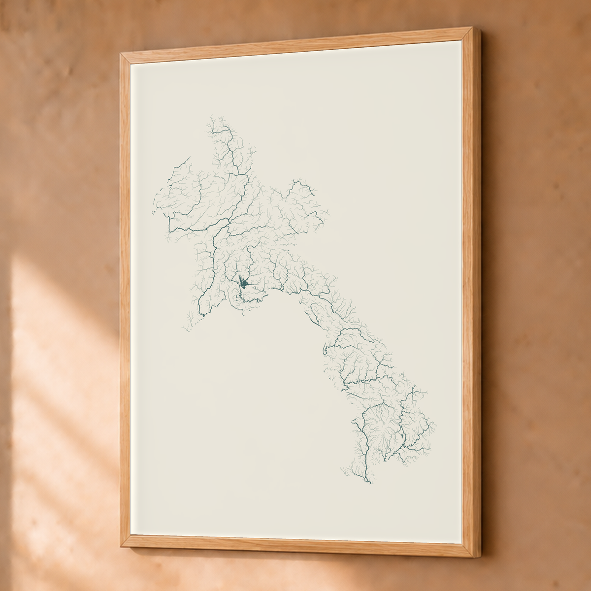 Beautiful Rivers — Laos — Natural e luminosa, Fine art emoldurado · 45 × 60 cm, Natural · Sem margem