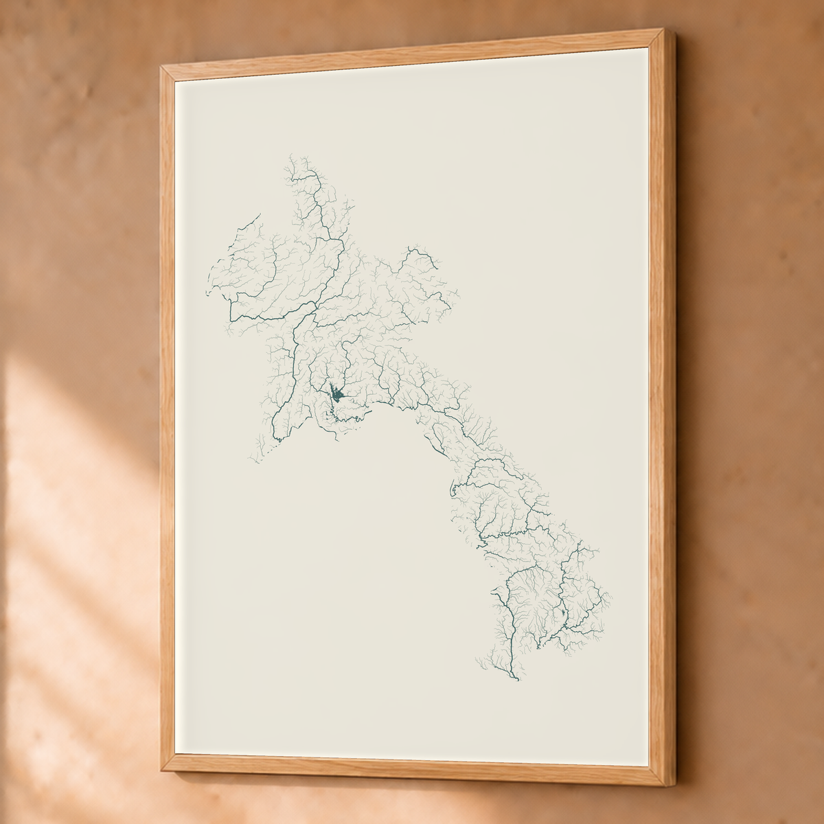 Beautiful Rivers — Laos — Natural e luminosa, Fine art emoldurado · 60 × 80 cm, Natural · Sem margem
