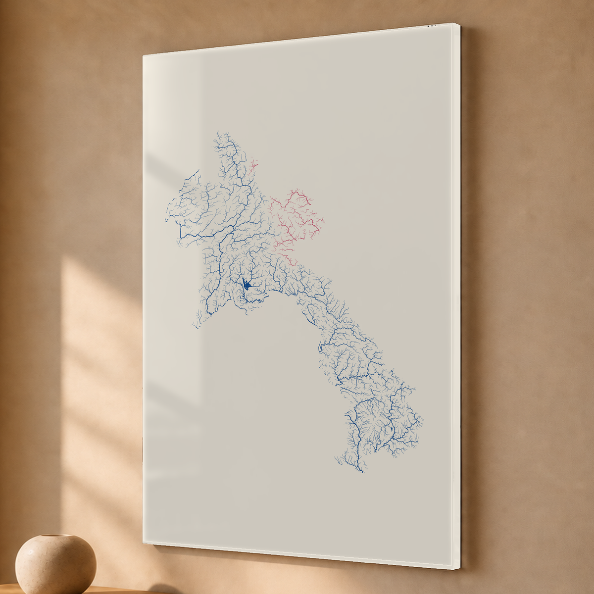 Beautiful Rivers — Laos — Risografia, Acrílico · 40 × 60 cm, Sem margem