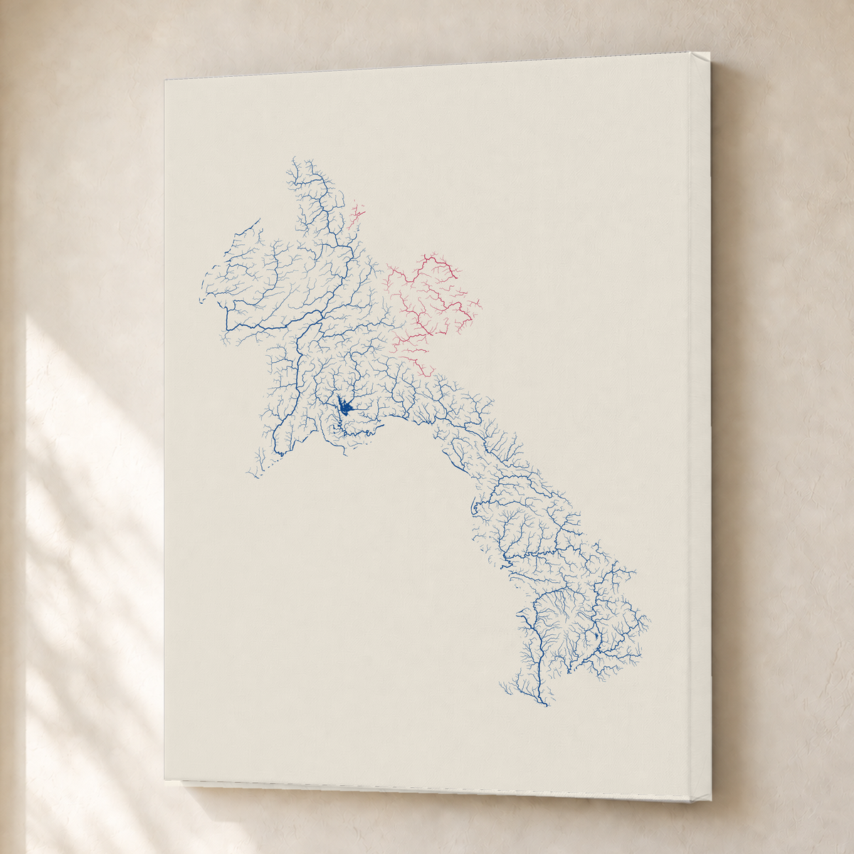 Beautiful Rivers — Laos — Risografia, Canvas · 30 × 40 cm, Sem margem