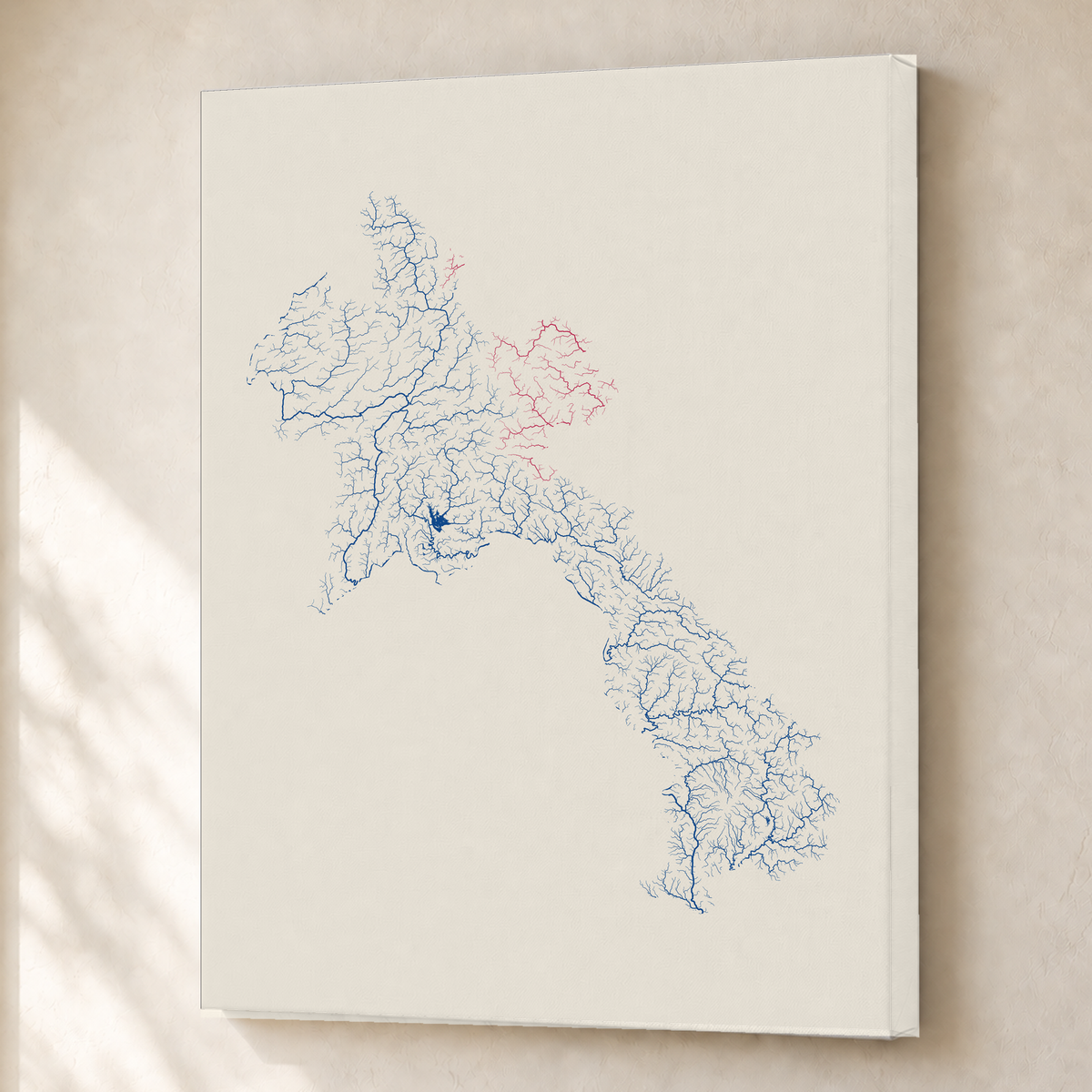 Beautiful Rivers — Laos — Risografia, Canvas · 45 × 60 cm, Sem margem