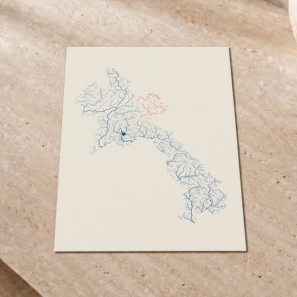 Beautiful Rivers — Laos — Risografia, Impressão fine art · 30 × 40 cm, Sem margem