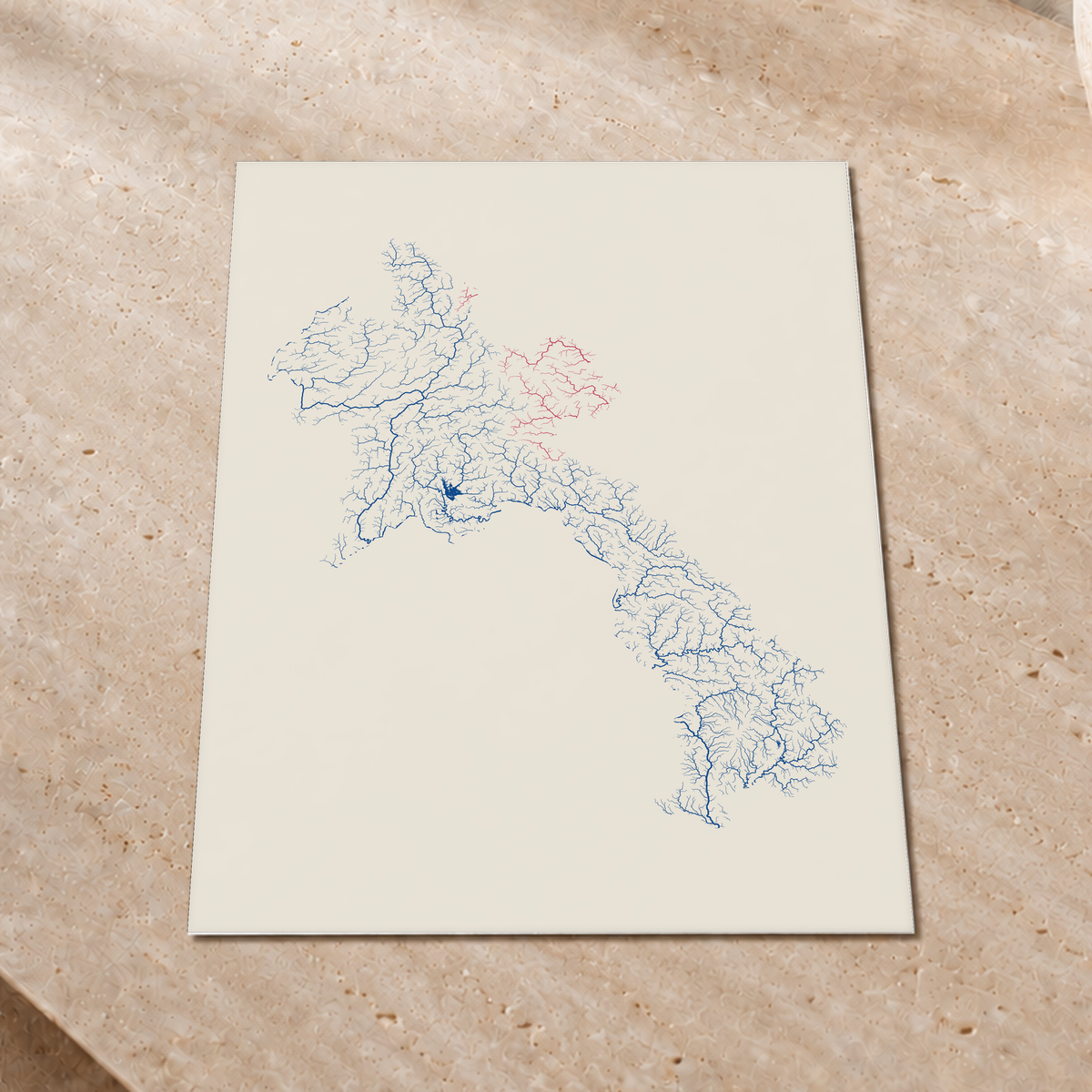 Beautiful Rivers — Laos — Risografia, Impressão fine art · 45 × 60 cm, Sem margem