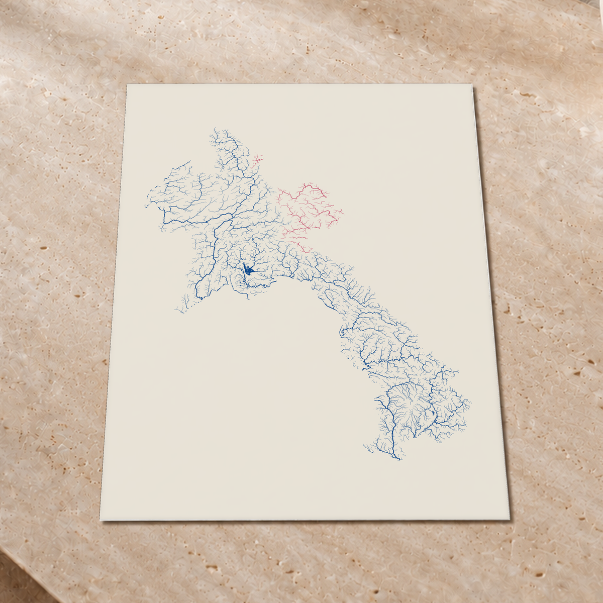Beautiful Rivers — Laos — Risografia, Impressão fine art · 60 × 80 cm, Sem margem