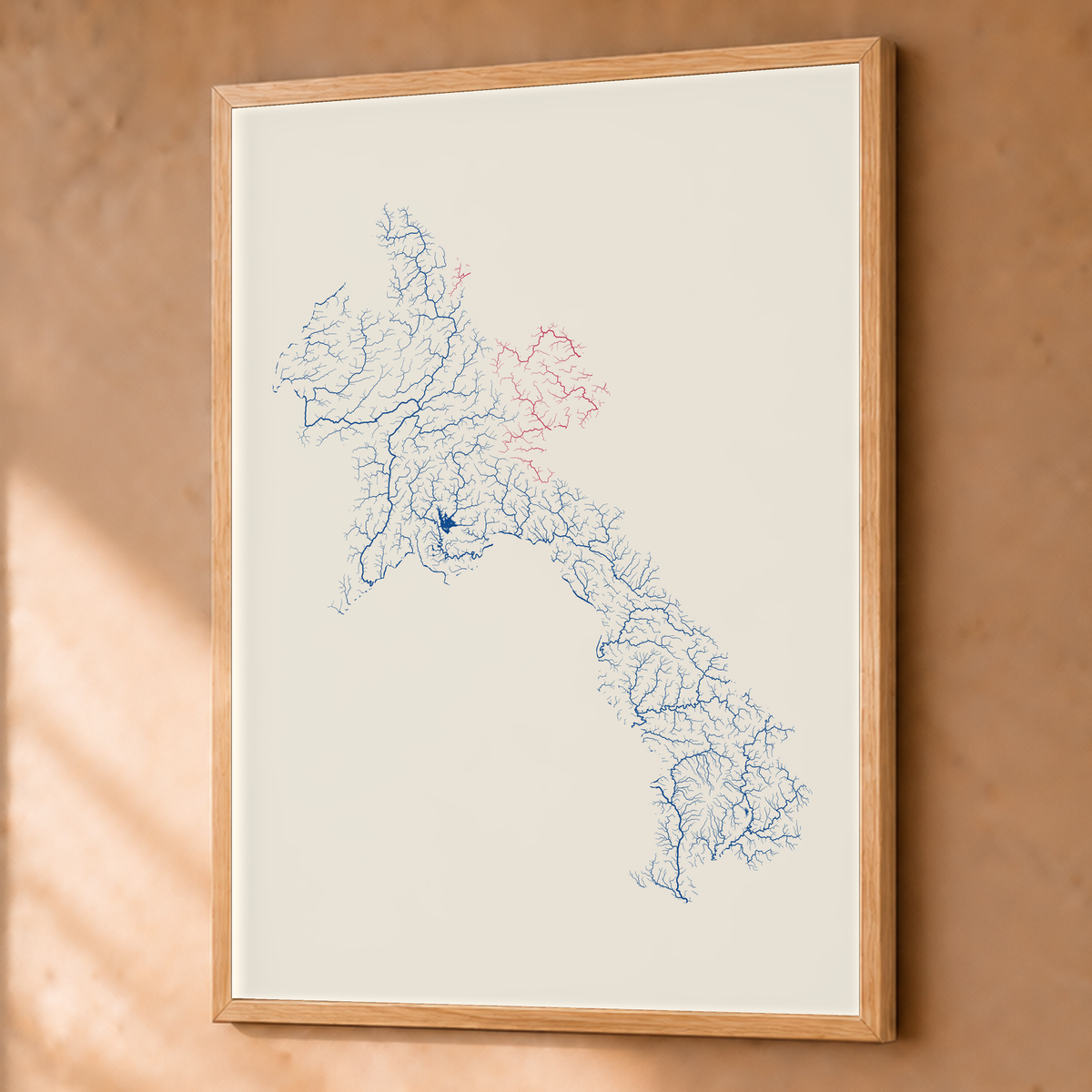Beautiful Rivers — Laos — Risografia, Fine art emoldurado · 60 × 80 cm, Natural · Sem margem