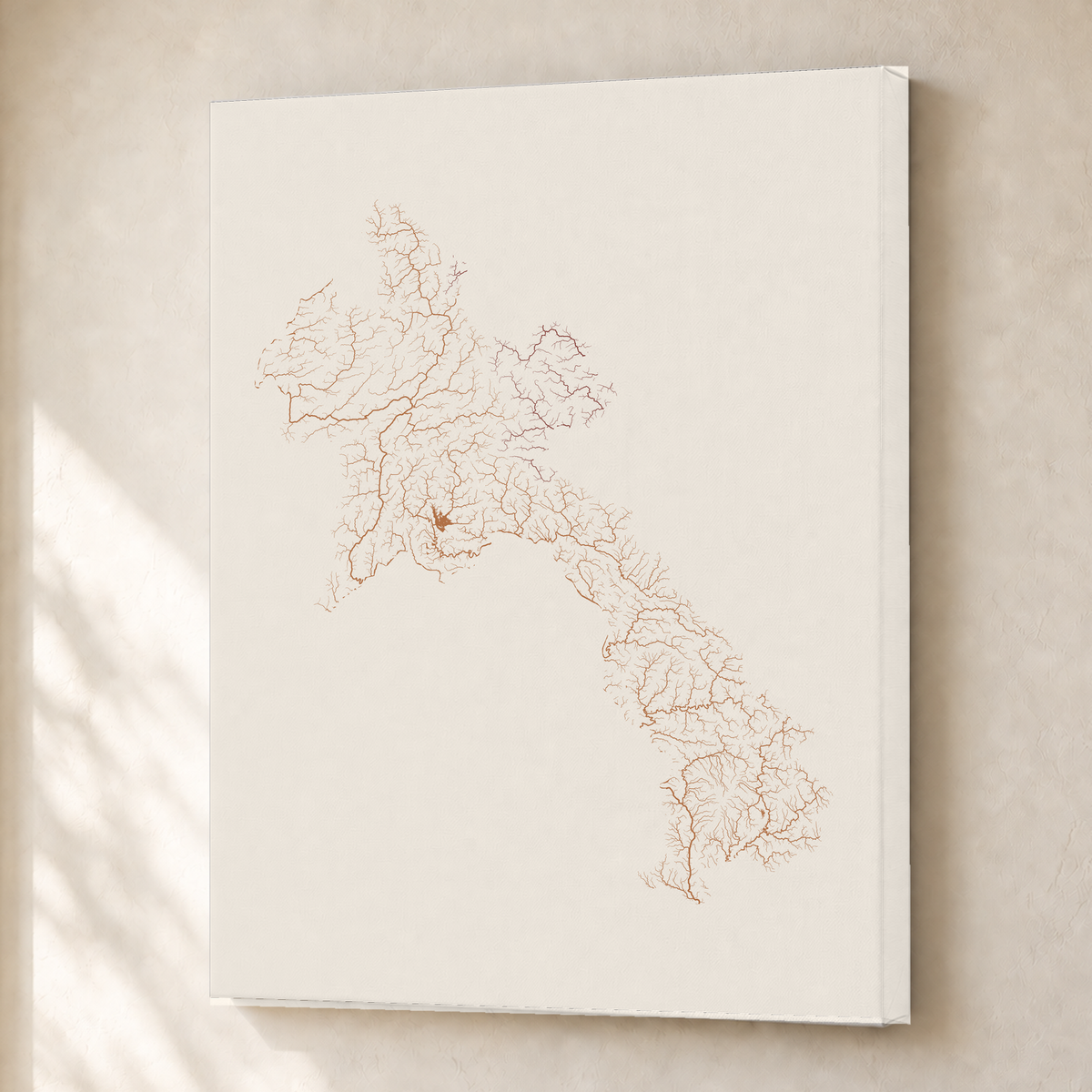 Beautiful Rivers — Laos — Terracota e areia, Canvas · 30 × 40 cm, Sem margem