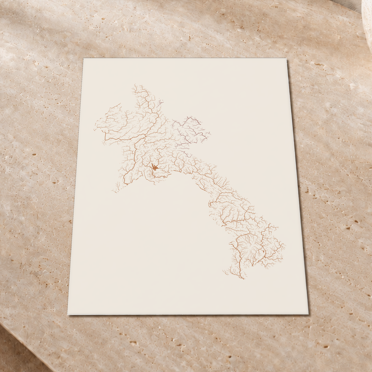 Beautiful Rivers — Laos — Terracota e areia, Impressão fine art · 30 × 40 cm, Sem margem