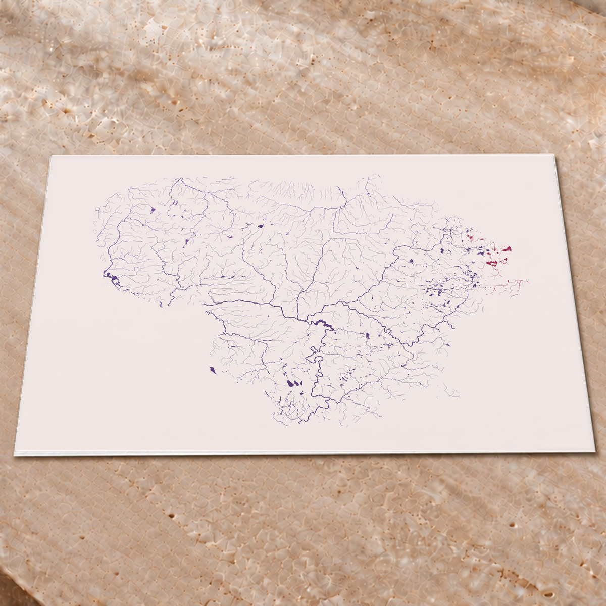 Beautiful Rivers — Lituânia — Ameixa e rosé, Impressão fine art · 60 × 80 cm, Sem margem